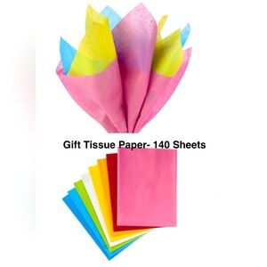 Assorted Rainbow Colors Bulk Tissue Paper- 140 Sheets